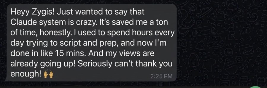 Message: I used to spend hours every day trying to script and prep, now I'm done in 15 minutes